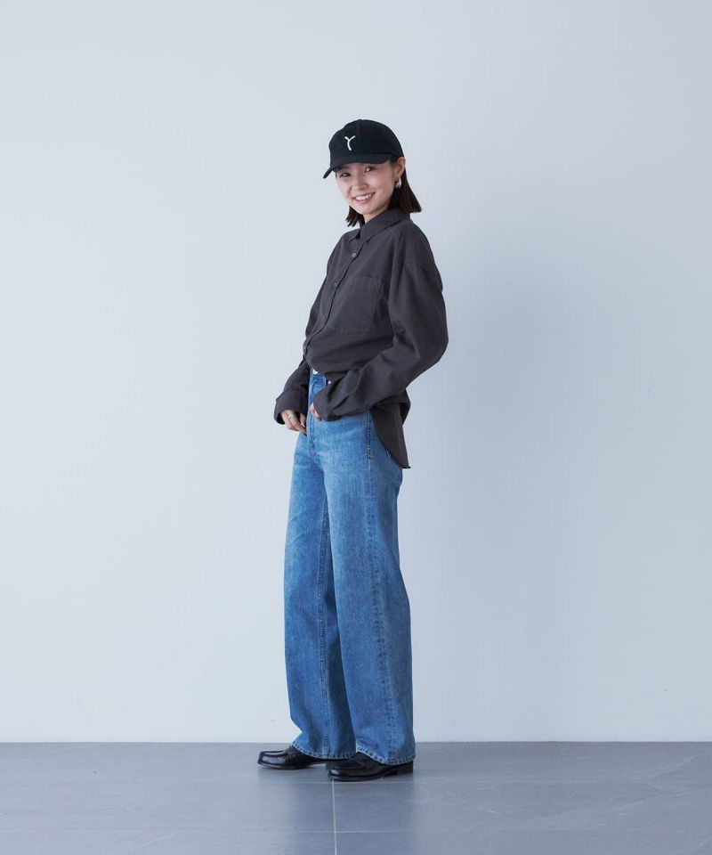 【美品】YANUK LEA ボーイズストレートデニム 23 OWI 濃紺 大人気 ボーイズストレート
