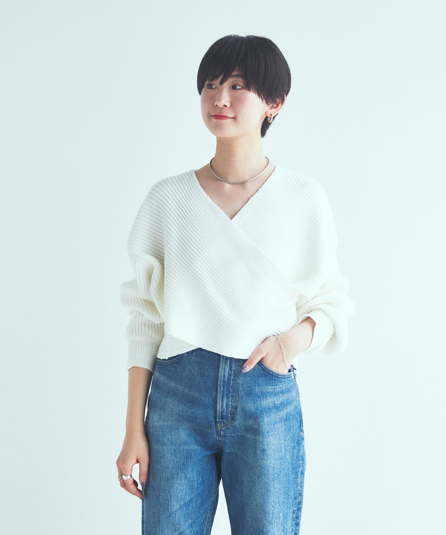 Vネッククロスニット | ニット | YANUK ONLINE STORE