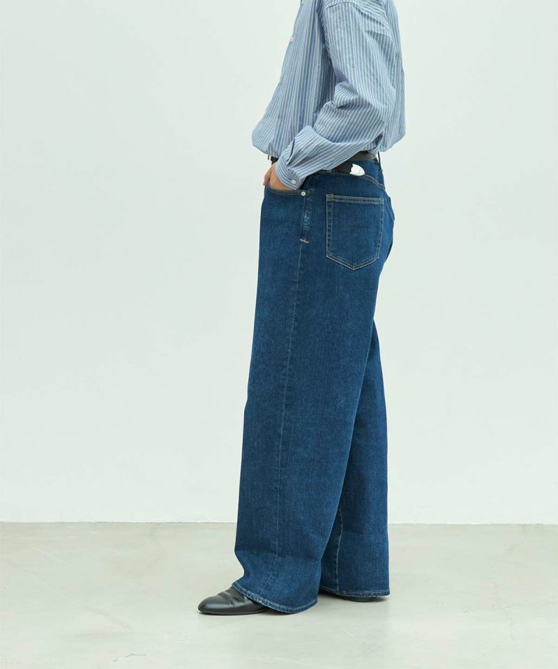 YANUK ダークブルーストレートジーンズ PREMIUM2 ルーズストレート