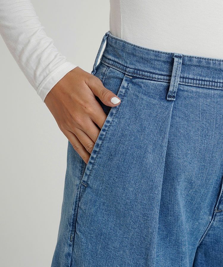 YANTOR Chambray Wool 6tuck Pants Enji - BISHOOL,Edwina Horl