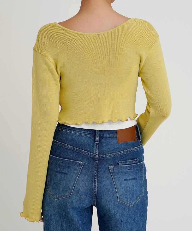 YANUK 23AW ケーブルクロップドニット F 美品 参考定価30，800円