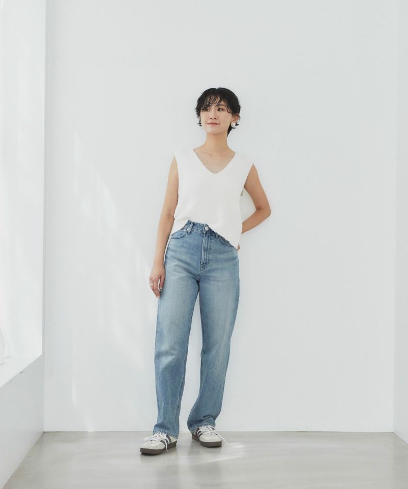 TOKYO BASIC LLサイズ サマーニット レディース vネック 綿