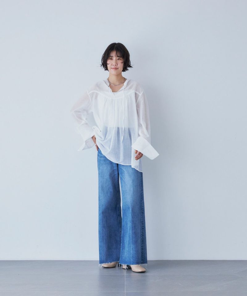 ★ ワイドフレアデニムパンツ 38 ブルー ★ CIAOPANIC ジーンズ デニム デニムパンツ 「cian denim/シアン