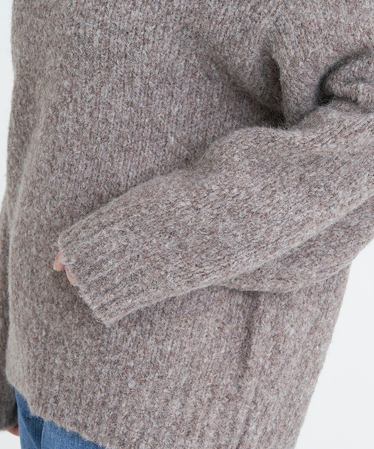 【YANUK】ビッグVネックニット/グレー/F セール】 もちもちVネックニット（グレー/ブラック/ピンク/ミント