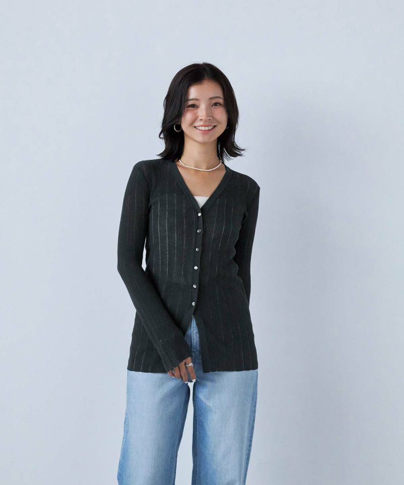 SEAアイレットリブカーディガン&アイレットリブスリーブレスカーディガン SEAアイレットリブカーディガン&アイレットリブスリーブレスカーディガン
