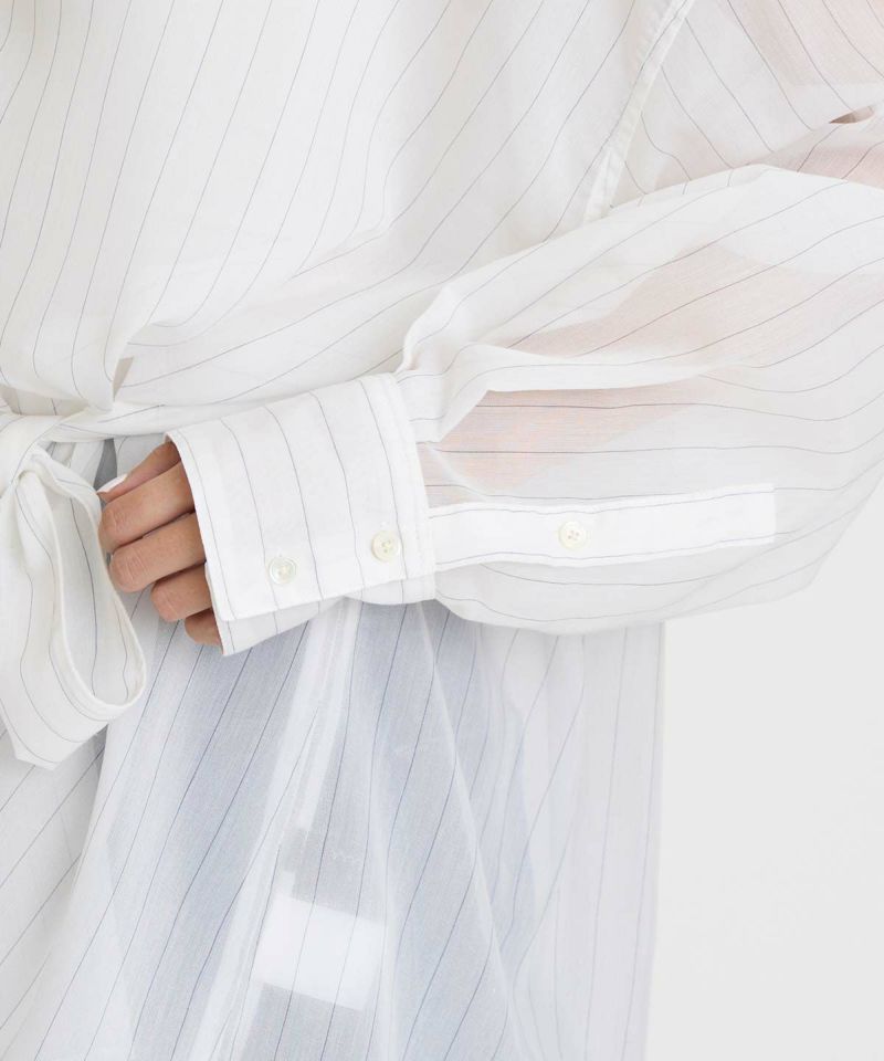 【369】アナイ　シアーストライプタイツキシャツ　白　38 3月中旬販売予定】シアーストライプシャツ | シャツ＆ブラウス | YANUK